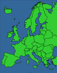 Naklejka premium Europa 2007 blau-grün