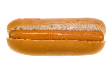 hot dog in a bun