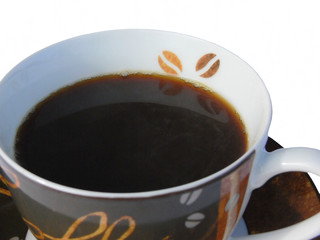 Ausschnitt einer Tasse mit Kaffee
