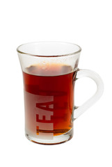 a glass of hot tea