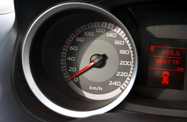 Speedometer close-up shot