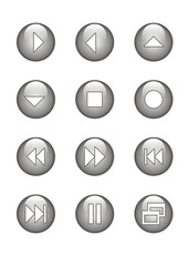 Glass music icons, buttons