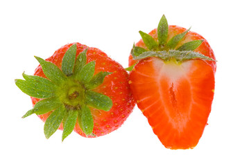 fresh wet strawberries