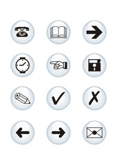 Set of computer round glass icons