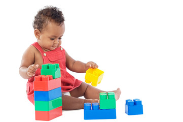 Baby with blocks