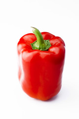 Red delicious pepper on white