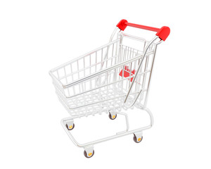 Shopping cart over white