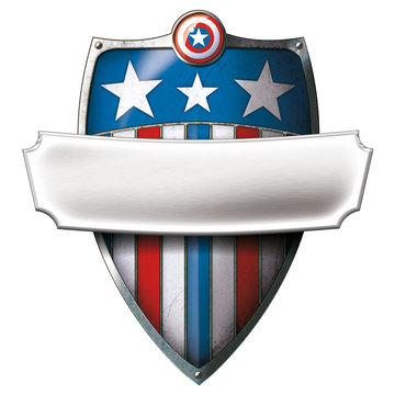 Schild Wappen Captain America mit Banderole