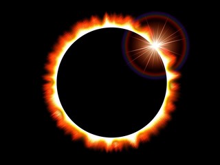 Solar Eclipse of the Sun on a Black Deep Space Background