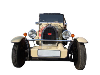 front of oldtimer car isolated