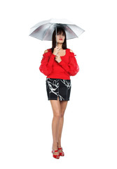  girl poses with a umbrella