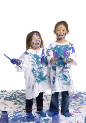 Childhood Girls floor painting