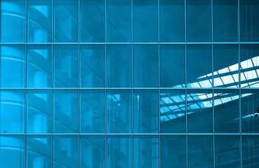 Blue structural glazing