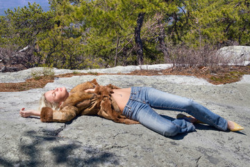 Sprawled out