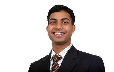 Indian business man smiling, Clipping path available