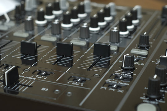 close up mixing equipment buttons detailed audio tool