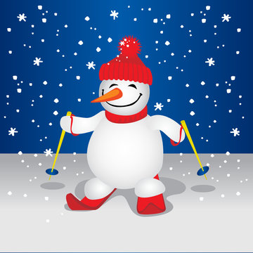 Cute Snowman (vector or XXL jpeg image)