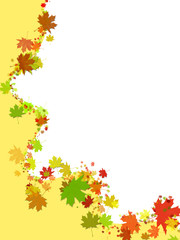 autumnal background with falling leaves