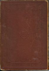 old damaged book cover (1888 year) with ornament - obrazy, fototapety, plakaty
