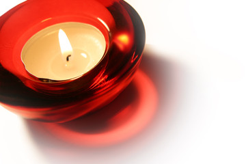 Candle on a white background