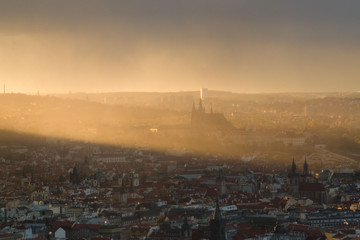 Naklejka premium Prague in sunset
