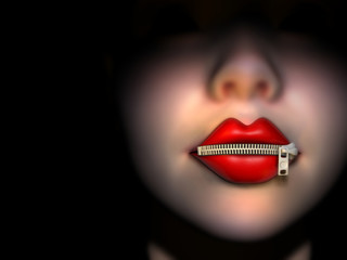 Mouth with zipper © Orlando Florin Rosu