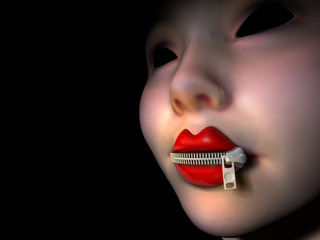 Mouth with zipper 2 © Orlando Florin Rosu