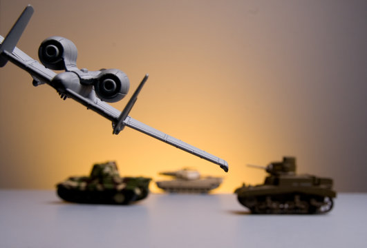 plane and battle tank