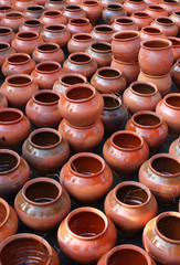 Fototapeta na wymiar Brown clay pots