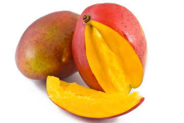 two ripe mangos
