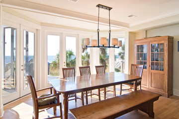 Fototapeta premium diningroom with oceanfront view