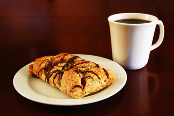 Coffee and Danish on Plate