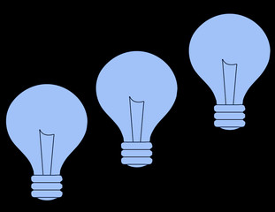 blue lightbulbs