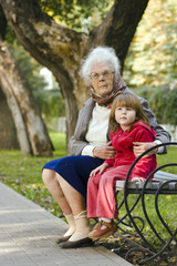 Great grandmother and kid
