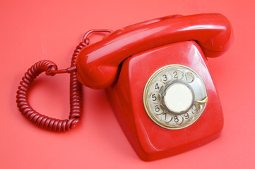 Old red telephone