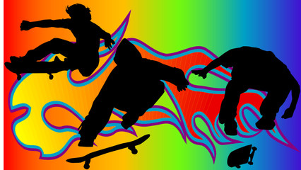 Hintergrund mit Skateboarder-Vector