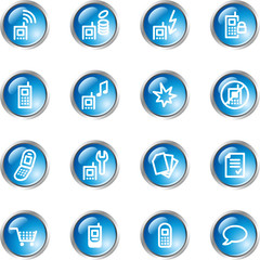 blue drop mobile phone icons