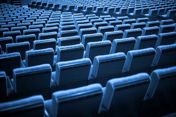 Empty Chairs. Blue Tone