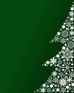 weihnachtsbaum aus schneeflocken - gr&uuml;n