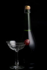 Champagne Bottle with a glass