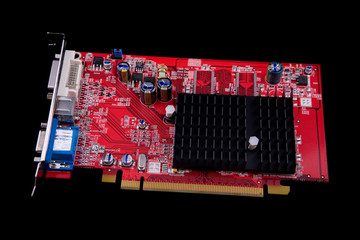 Graphics card isolated on black