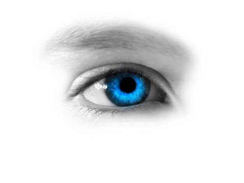 gazing blue eye