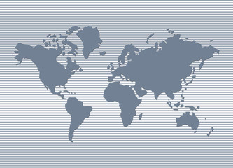 Fototapeta na wymiar Mapa świata niebieski szary