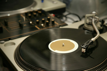 Record on turntable