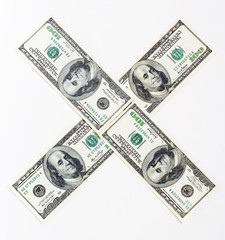 Cross sign money