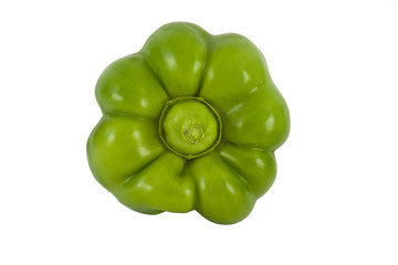 pepper like flower. green paprika from above. isolated on white.