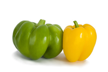 pair of peppers. isolated on white.