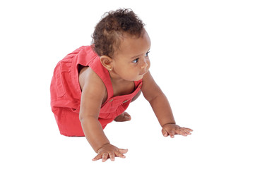 Adorable baby crawling