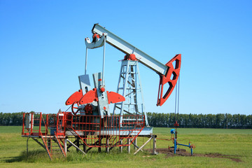 Oil Pump Jack In a field