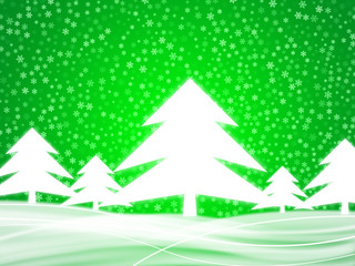 winter landscape green